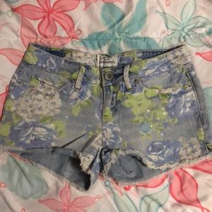 Aeropostale Floral Patterned Jean Shorts
